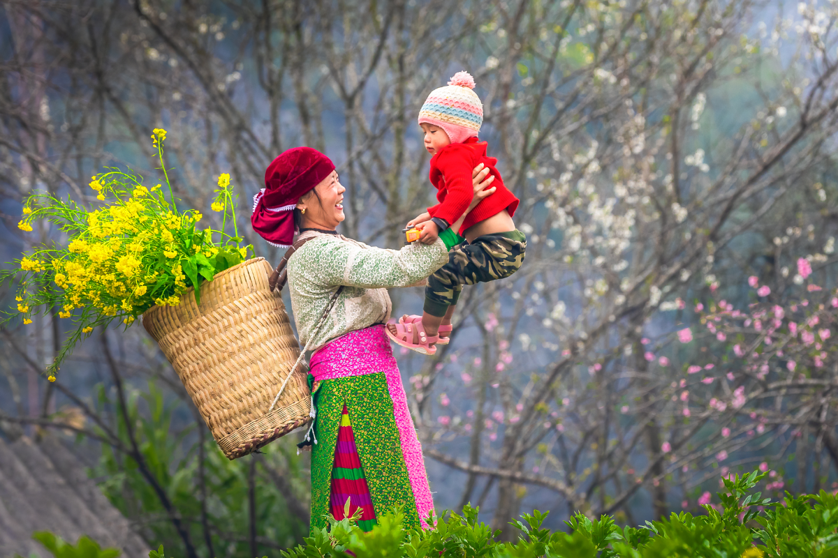 Traditional Mong people earthen in Ha Giang highlands